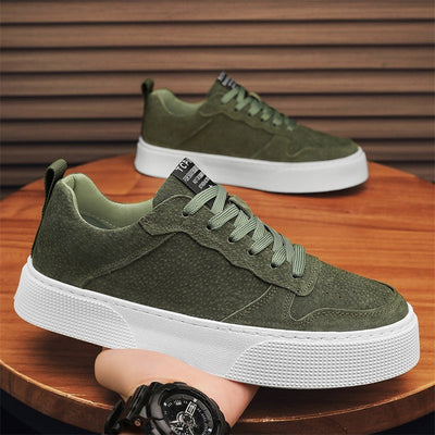 Men's Breathable Platform Sneakers - Low-Top Casual Shoes