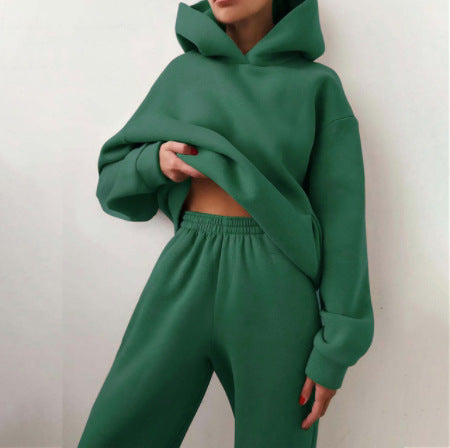 Women's Casual Two-Piece Hooded Tracksuit Set